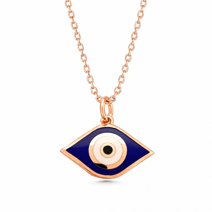 14 Ayar Altın Mavi Göz Nazar Kolye
