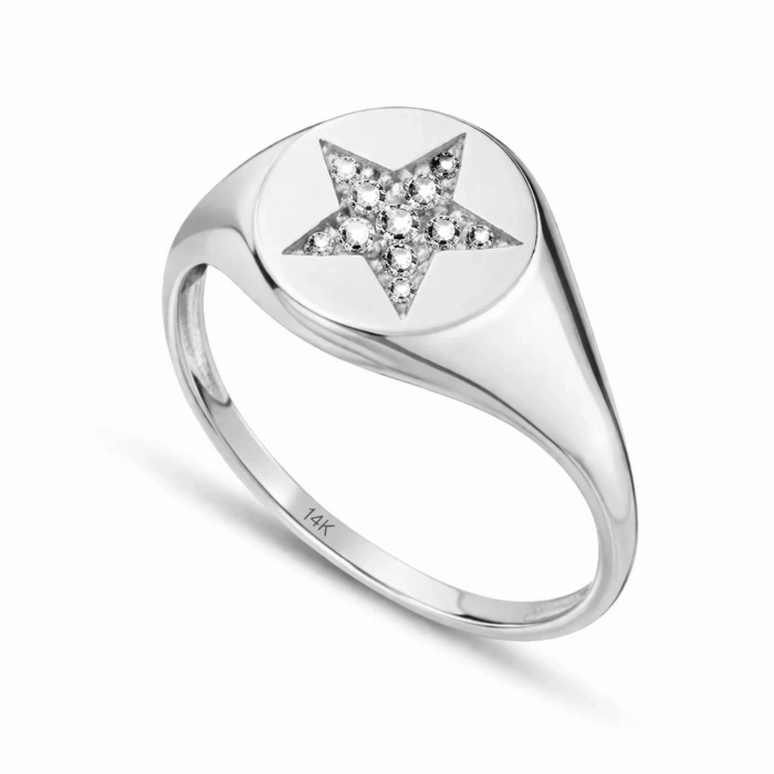 14K Solid Gold Star Ring