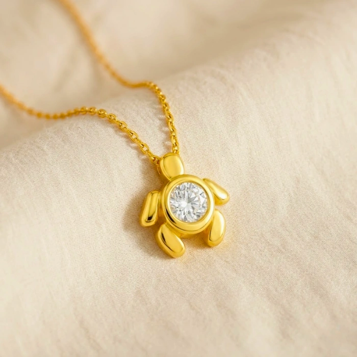 14 Ayar Altın Kaplumbağa Kolye