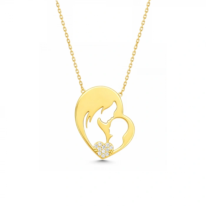 14K Altın Anne ve Bebek Kolye, Anne Takıları, Kadınlar için Zarif Kolyeler, Çocuk Kolye