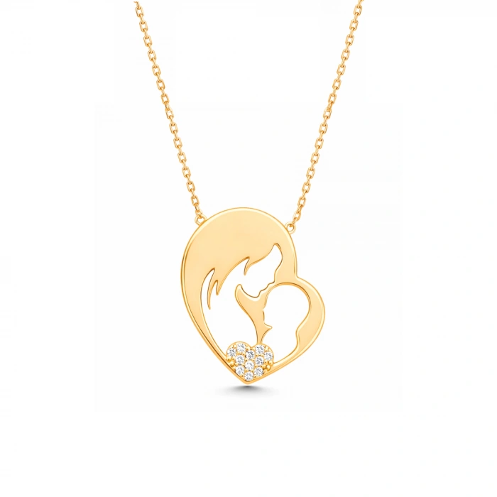 14K Altın Anne ve Bebek Kolye, Anne Takıları, Kadınlar için Zarif Kolyeler, Çocuk Kolye