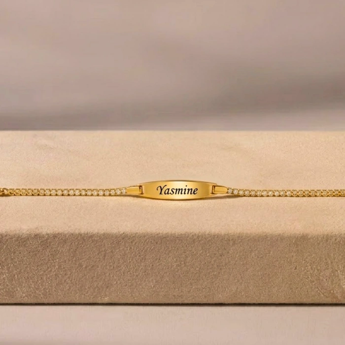 14K Solid Gold Baby Name Bracelet – Personalized Bracelet for Newborns & Children