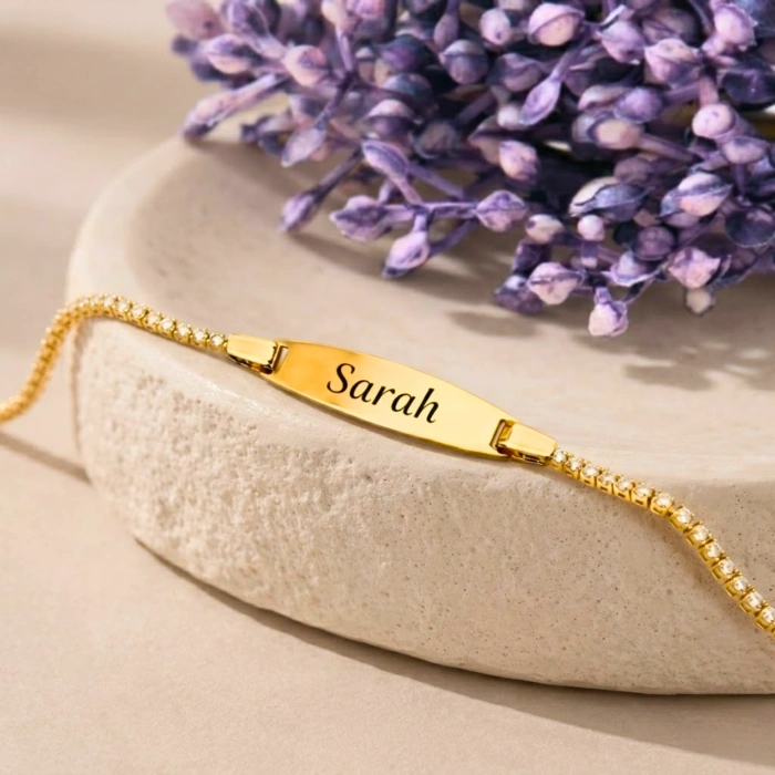 14K Solid Gold Baby Name Bracelet – Personalized Bracelet for Newborns & Children