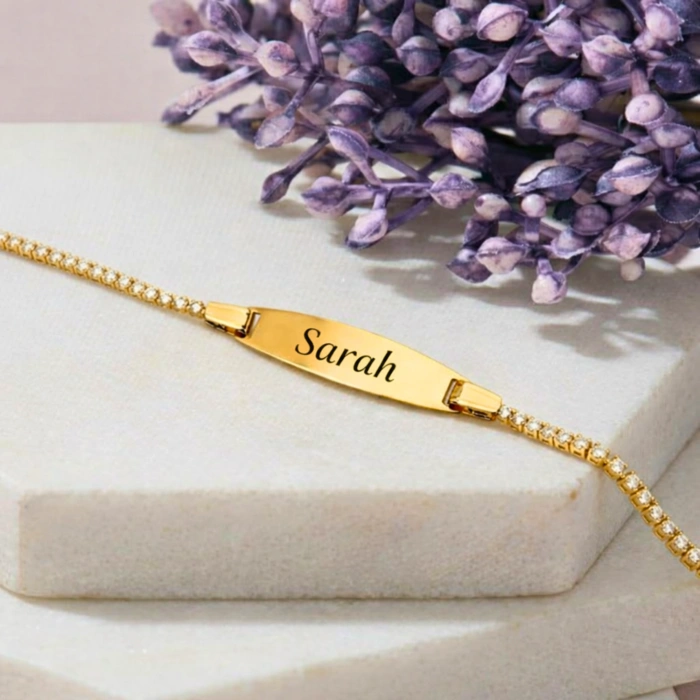 14K Solid Gold Baby Name Bracelet – Personalized Bracelet for Newborns & Children