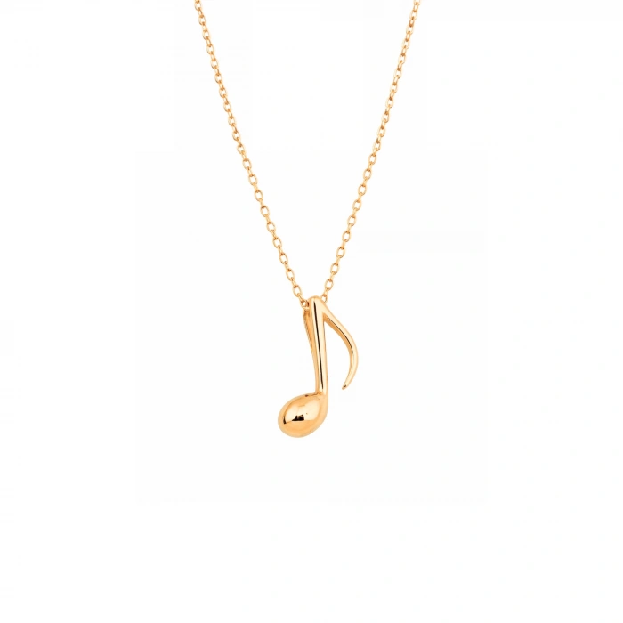 14K Gold Music Note Necklace