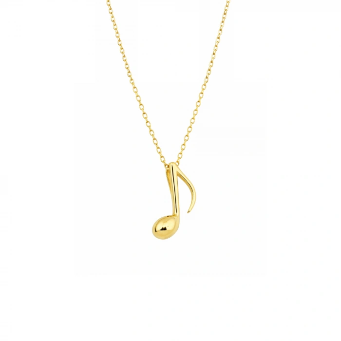 14K Gold Music Note Necklace