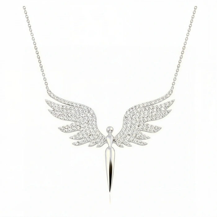 14 Ayar Altın Melek Kolye – Zarif Peri ve Anlamlı Tasarım