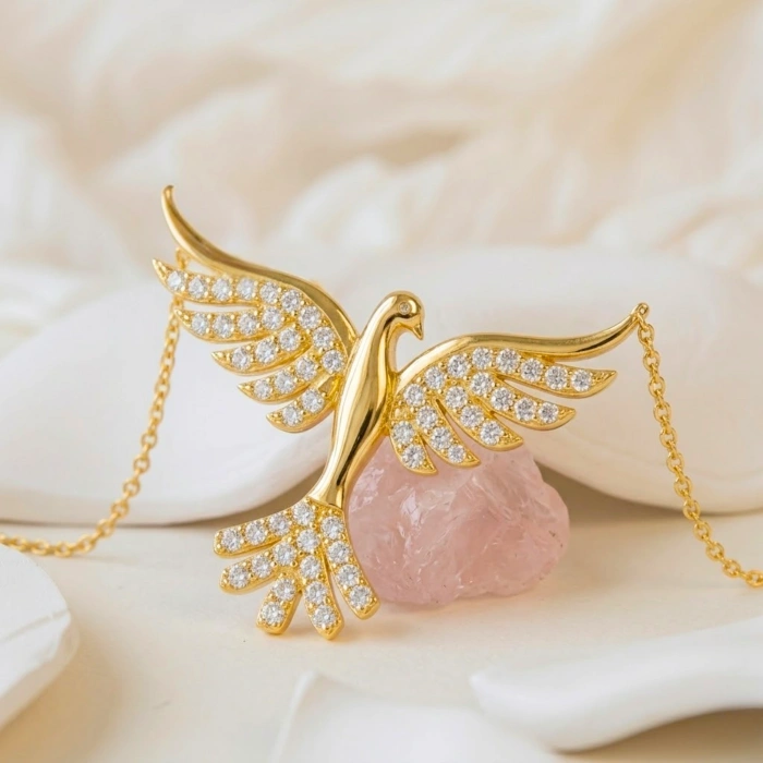 14 Ayar Altın Anka Kuşu Kolye