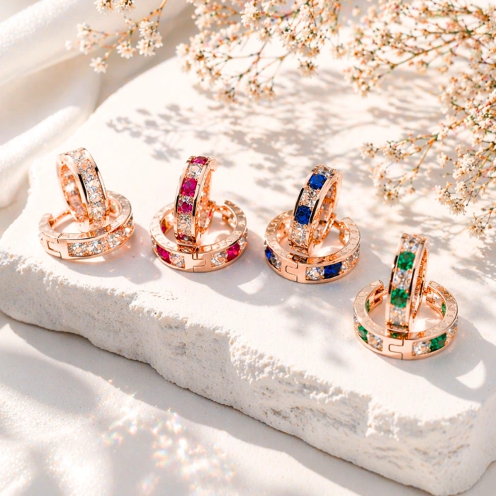 14 Ayar Minik Halka Çocuk Küpeleri