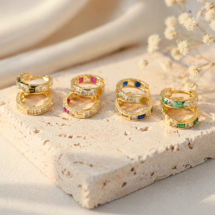 14 Ayar Minik Halka Çocuk Küpeleri