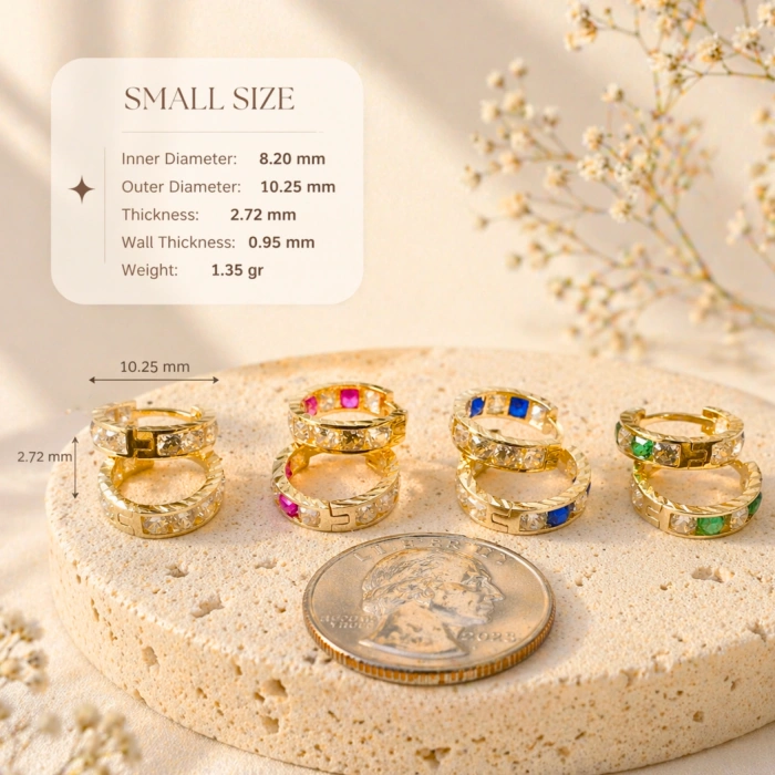 14 Ayar Minik Halka Çocuk Küpeleri