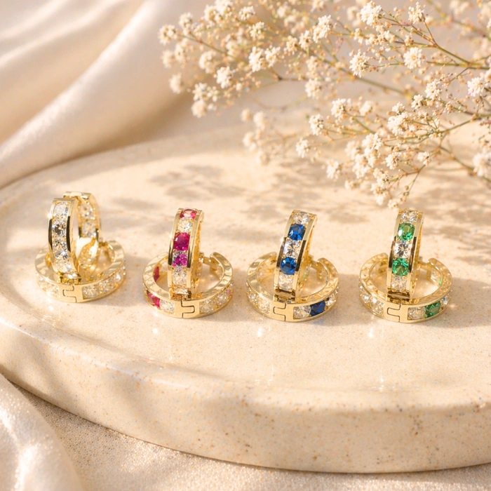 14 Ayar Minik Halka Çocuk Küpeleri