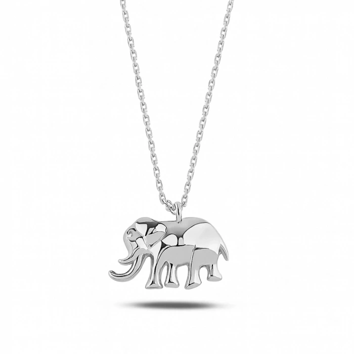 14K Solid Gold Tiny Elephant Necklace