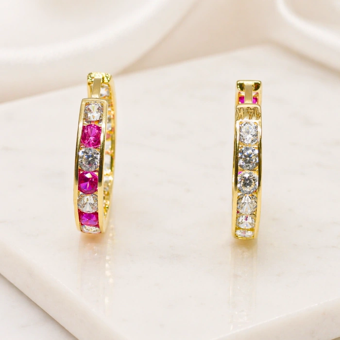 14 Ayar Altın 13 mm Halka Küpe