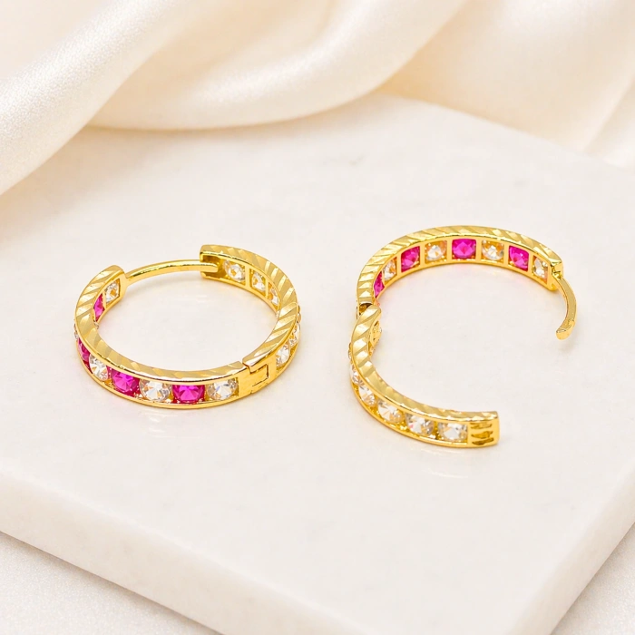 14 Ayar Altın 13 mm Halka Küpe