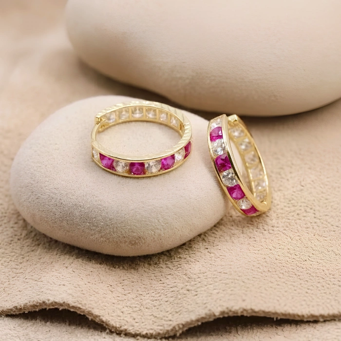 14 Ayar Altın 13 mm Halka Küpe