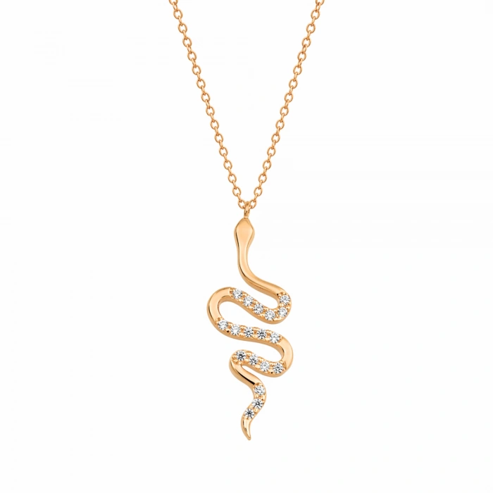 14K Solid Gold Minimal Snake Necklace