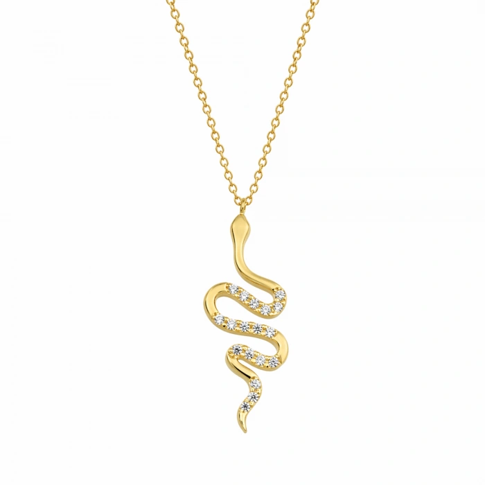 14K Solid Gold Minimal Snake Necklace