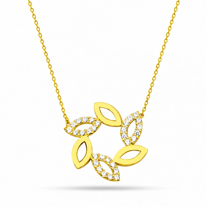 14K Solid Gold Windmill Necklace