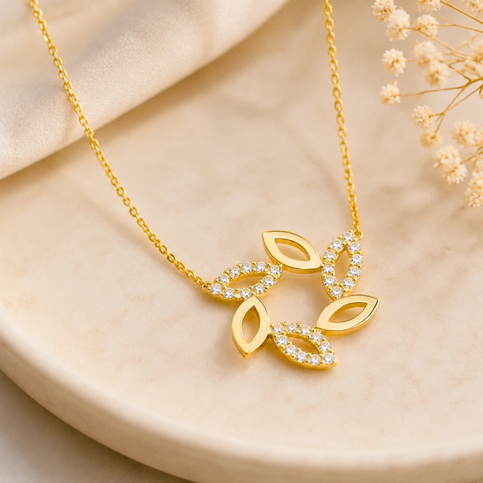14K Solid Gold Windmill Necklace