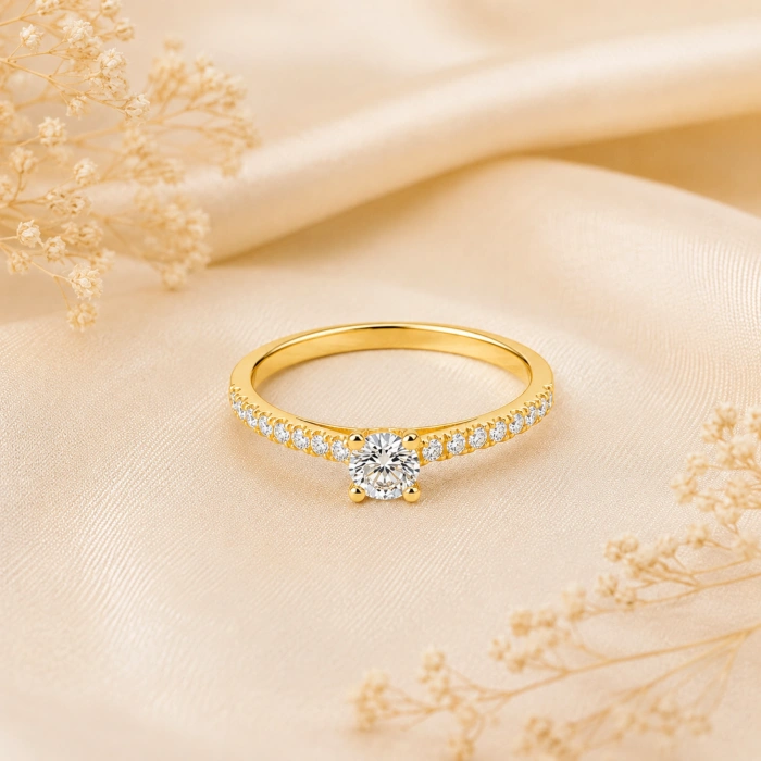0.10 Carat Half Eternity Diamond Ring