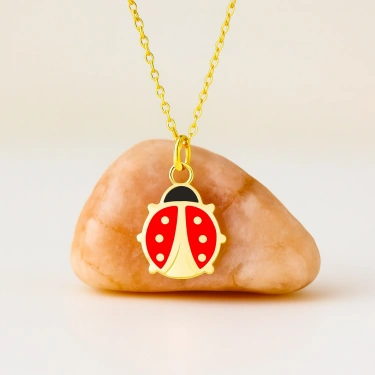 14 Ayar Altın Uğur Böceği Şans Kolye