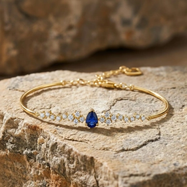 0.90 Karat Mavi Safir Taşlı Pırlanta Bileklik