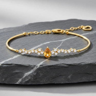0.85 Karat Sitrin Taşlı Pırlanta Bileklik