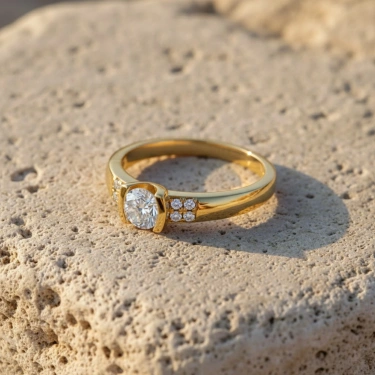 0.36 Karat Zarif Pırlanta Yüzük, Tektaş Alyans Yüzük