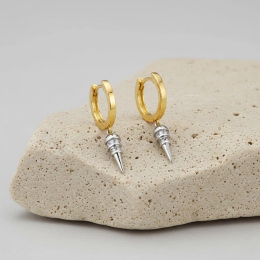 0.09 Karat Sallantılı Pırlanta Halka Küpe