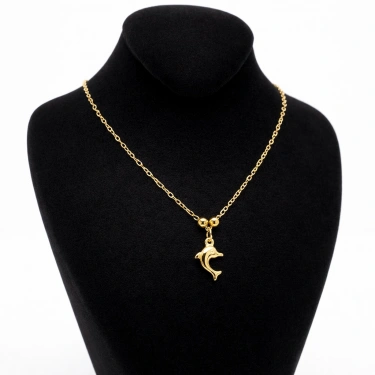 14 Ayar Altın Yunus Balığı Takı Seti, Balık Bileklik