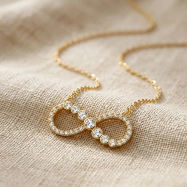 14 Ayar Altın Sonsuzluk Kolye