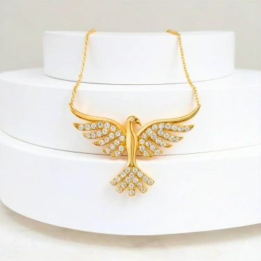 14 Ayar Altın Anka Kuşu Kolye