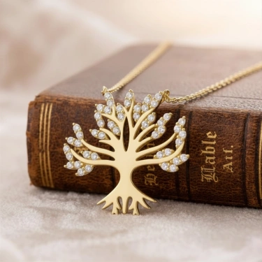 14 Ayar Altın Yaşam Ağacı Kolye