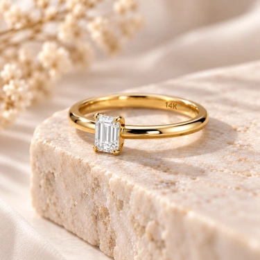 0.20 Carat Baguette Solitaire Diamond Ring