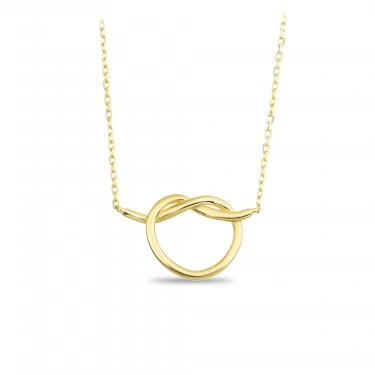 Zarif Aşk Düğümü Altın Kolye, Mükemmel Anlamlı Kalp Kolye, Anneler Günü Hediyesi