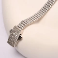 14K Gold 4-Row Chain Bracelet, Elegant Cubic Zircon Bracelet