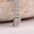 14K Gold 4-Row Chain Bracelet, Elegant Cubic Zircon Bracelet