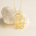 14 Ayar Altın Anne ve Bebek Sonsuzluk Kolye