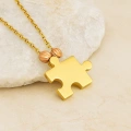 14 Ayar Altın Dorika Detaylı Puzzle Kolye