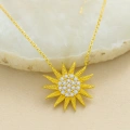 14 Ayar Altın Güneş Patlaması Kolye
