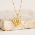 14K Solid Gold Diamond Design Necklace