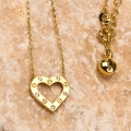 14K Gold Minimalist Heart Necklace, Dangling Gold Love Jewelry