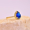 14K Gold Sapphire Engagement Ring