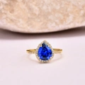 14K Gold Sapphire Engagement Ring