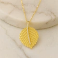 14 Ayar Altın Yaprak Kolye