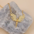 14K Gold Angel Necklace, Elegant Fairy Necklace