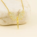 14K Gold Angel Necklace, Elegant Fairy Necklace