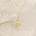 14K Gold Ballerina Necklace, Ballerina Dancer Girl, Elegant Fairy Necklace