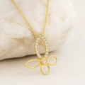 14K Gold Butterfly Necklace, Elegant Clover Necklace, Minimalist Luck Necklace